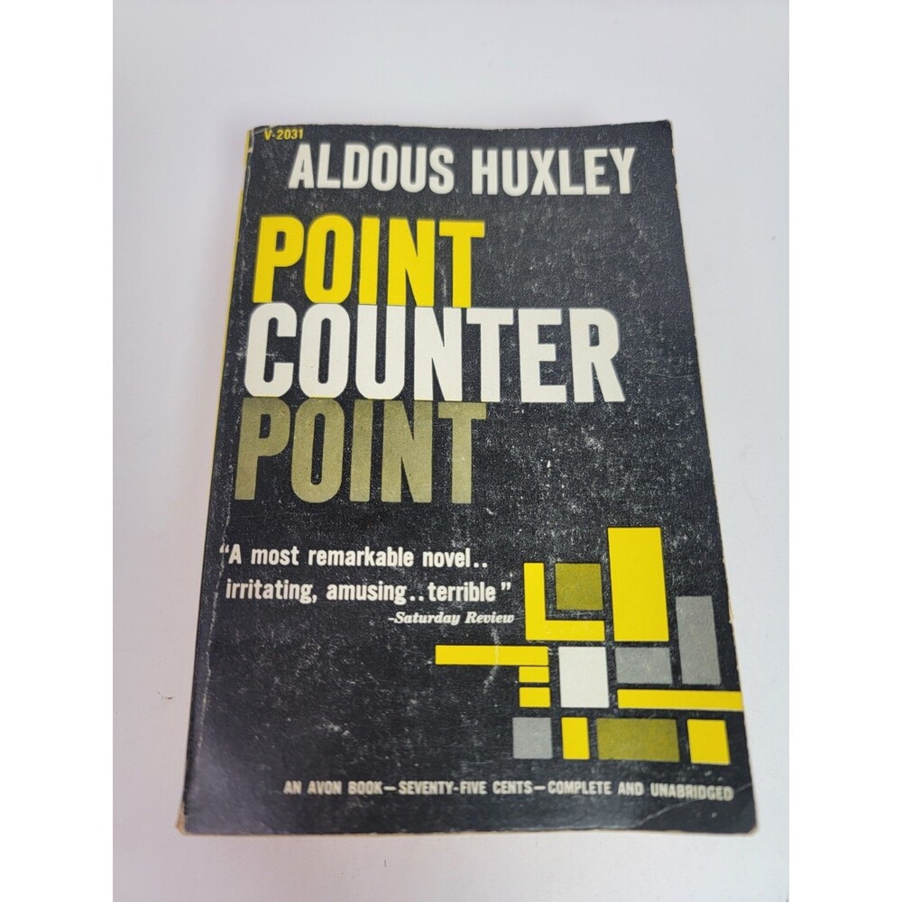 Vintage 1928 Point Counter Point Aldous Huxley Avon Black PB Classic Novel USA